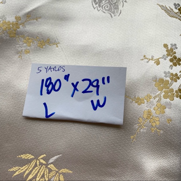 5 yd Blush Pink Chinese Blossom & Bamboo Fabric - Picture 3 of 3